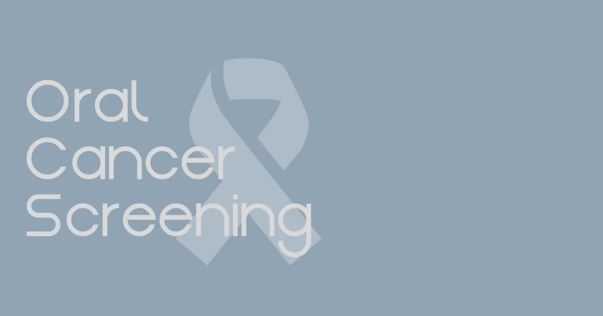 Oral cancer screening graphic.